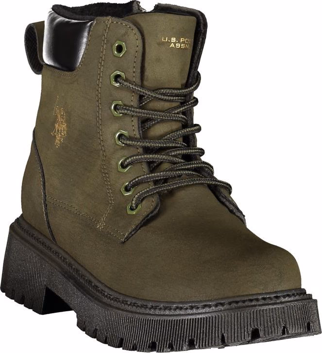 U.S. POLO ASSN. Green Polyester Ankle Boots