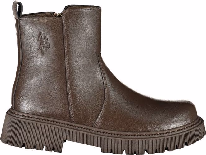 U.S. POLO ASSN. Brown Polyethylene Ankle Boots