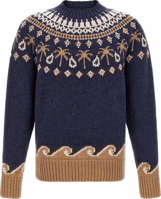 Blue Virgin Wool Cardigan