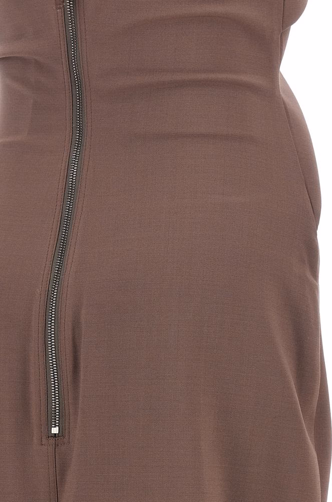 Rick Owens Brown Wool Long Dress