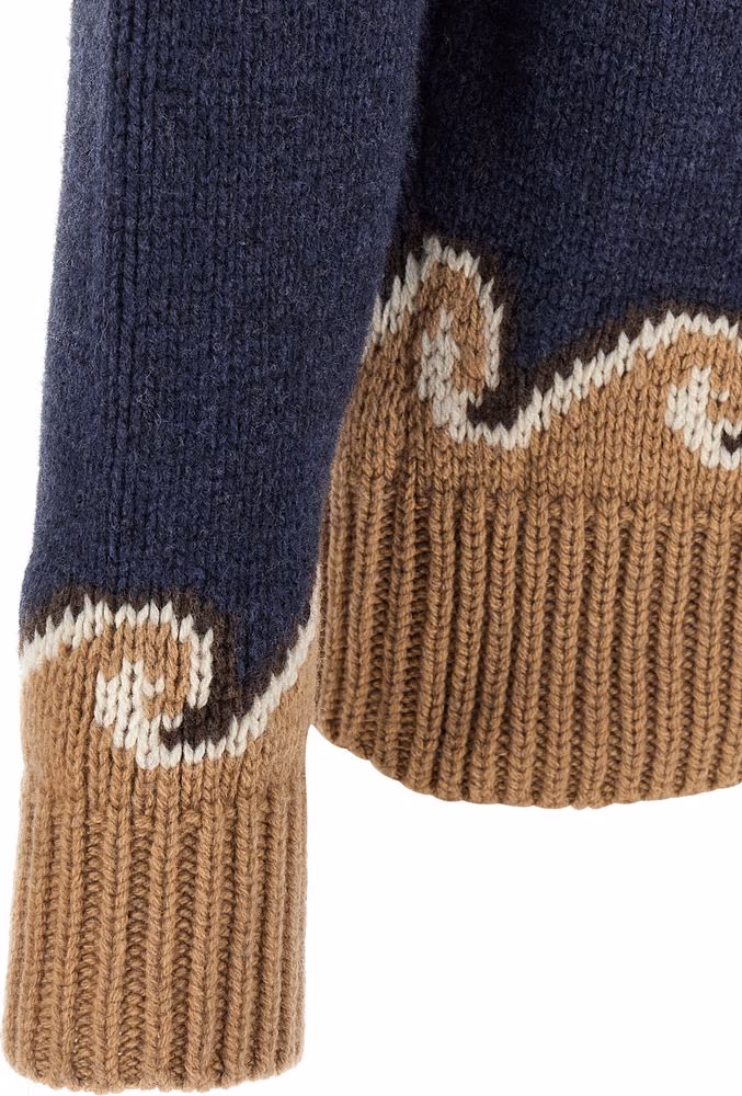 Alanui Blue Virgin Wool Cardigan