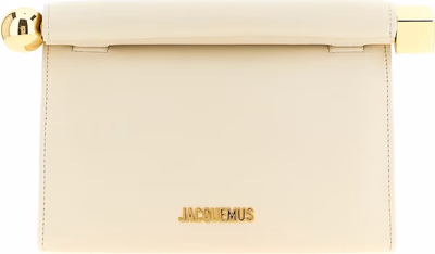 White Lamb Leather Clutch Bag