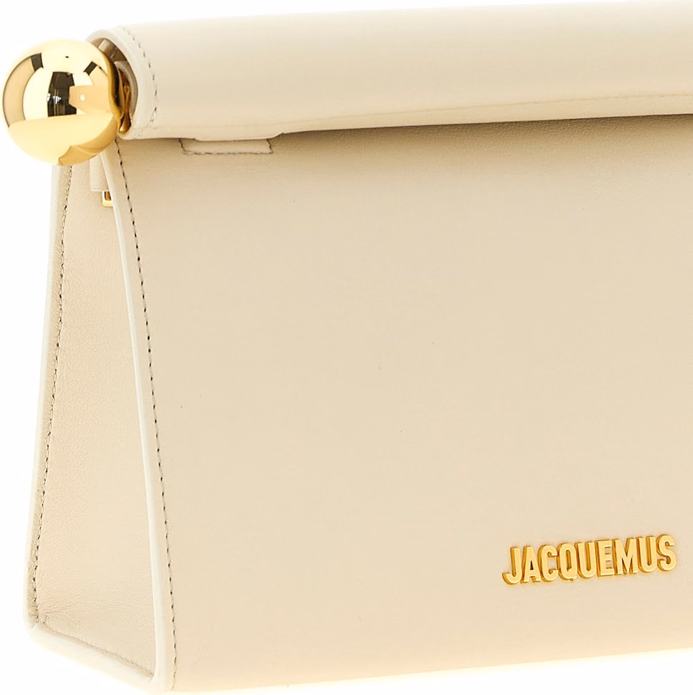Jacquemus White Lamb Leather Clutch Bag