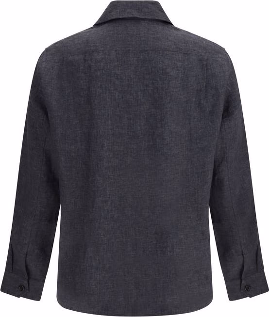 Brunello Cucinelli Gray Linen Dress Shirt