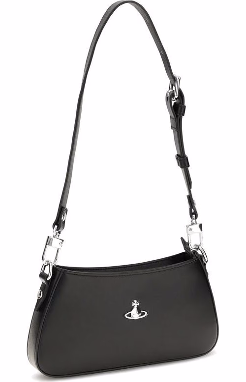 Vivienne Westwood Black Calf Leather Bos Taurus Shoulder Bag