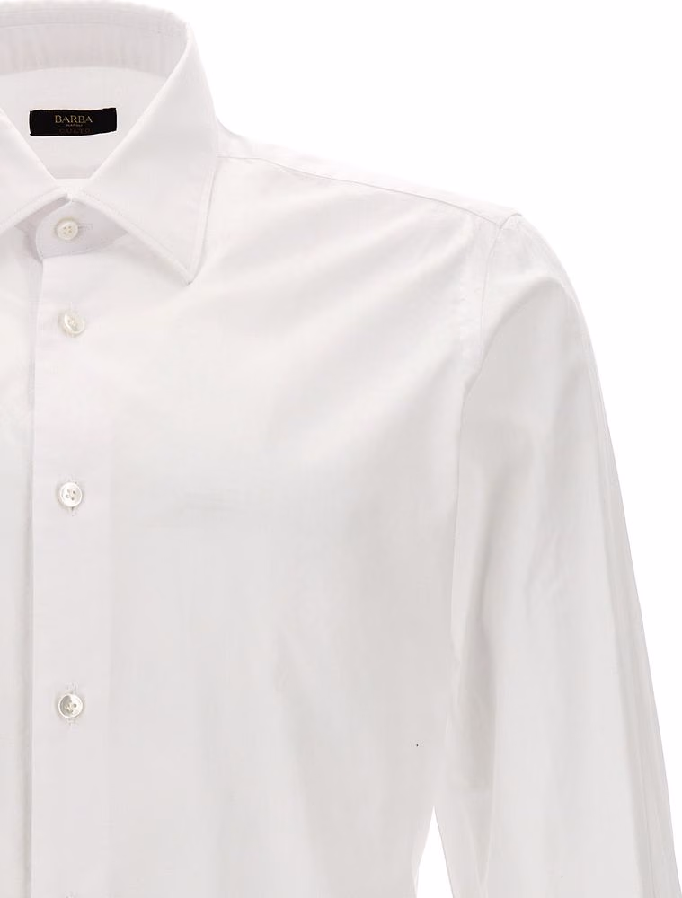 Barba Napoli White Cotton Blouse
