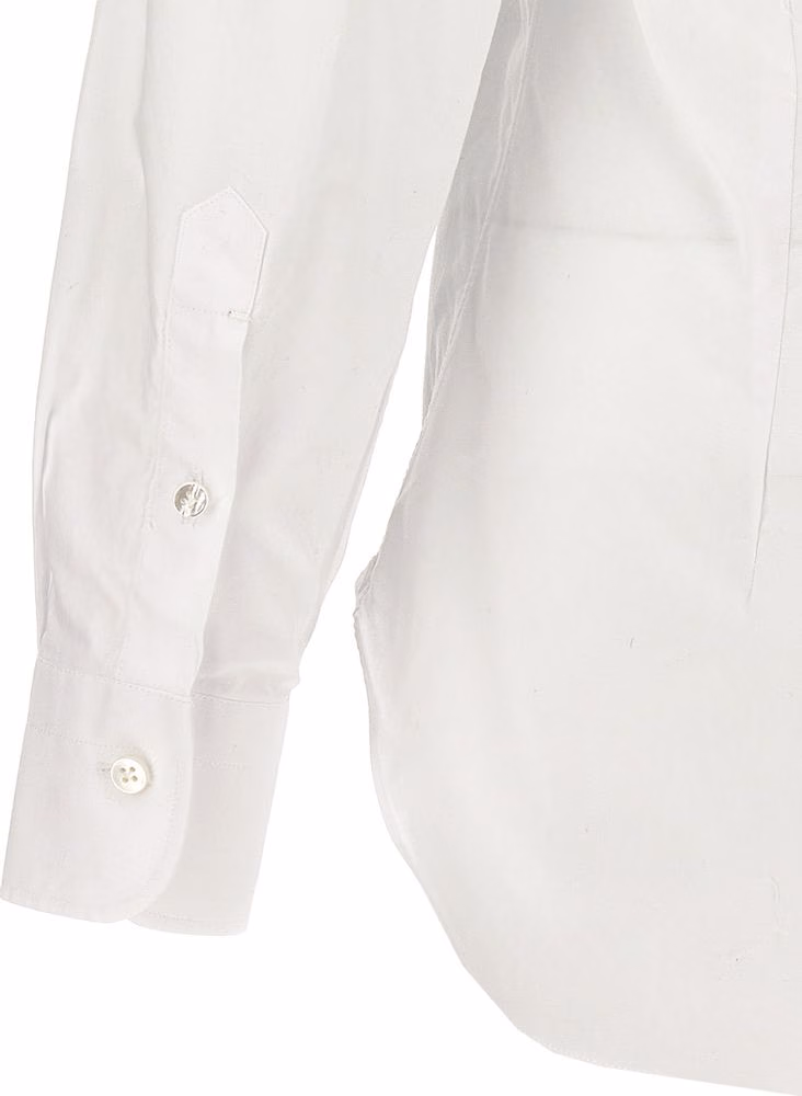 Barba Napoli White Cotton Blouse