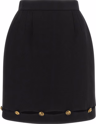 Black Virgin Wool Long Skirt
