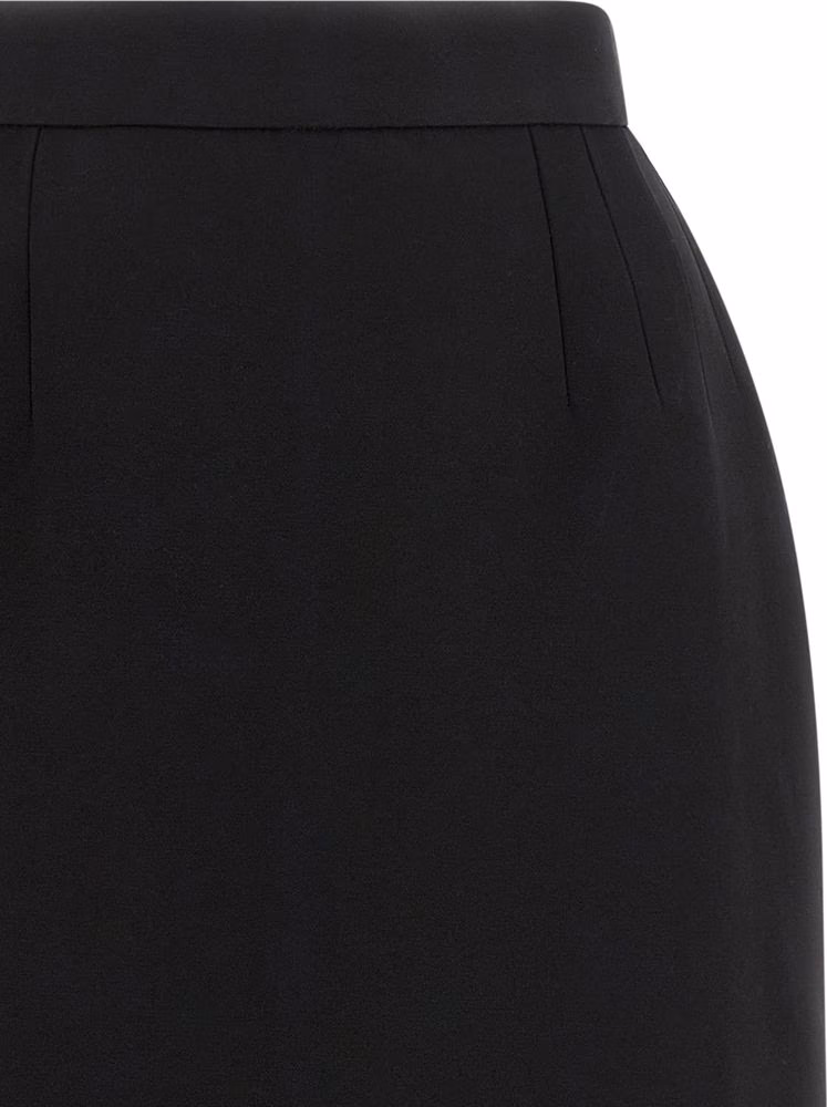 Versace Black Virgin Wool Long Skirt