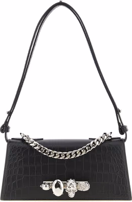 Black Calfskin Shoulder Bag