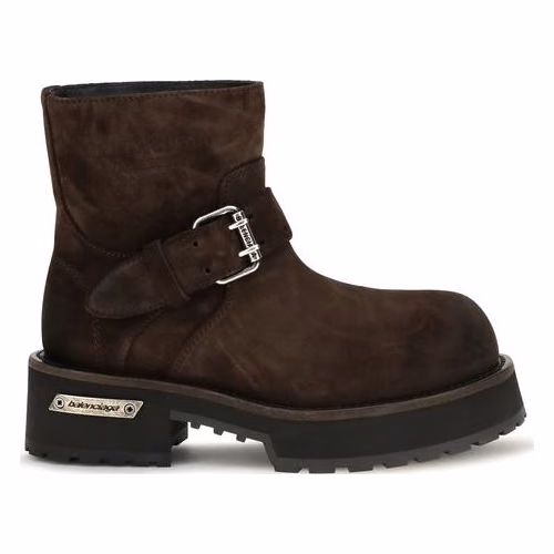 Balenciaga Brown Calf Leather Bos Taurus Ankle Boots