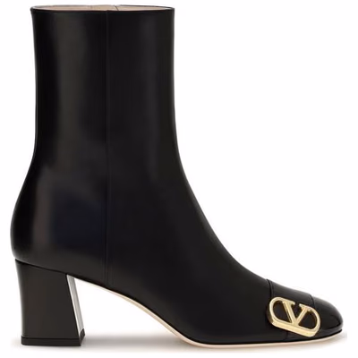 Black Calf Leather Bos Taurus Ankle Boots