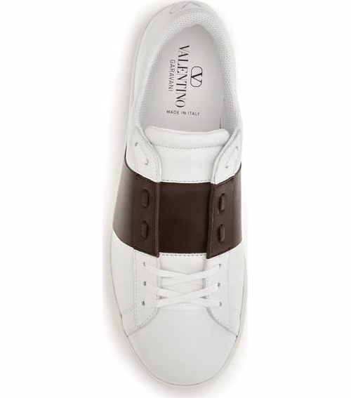 Valentino Garavani White Calf Leather Bos Taurus Low Top Sneakers