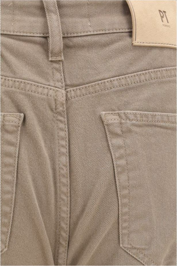PT Torino Beige Cotton Slim Fit Jeans