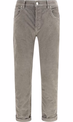 Gray Cotton Casual Pants