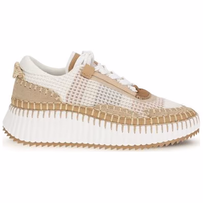 Beige Nylon Athletic Sneakers