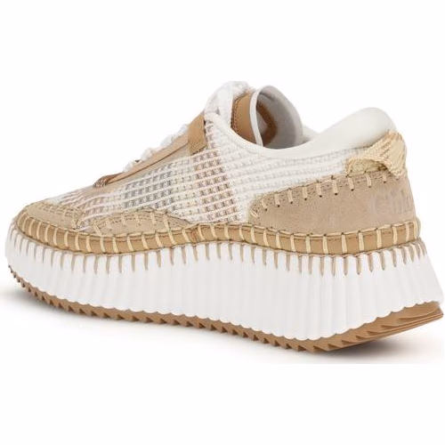 Chloé Beige Nylon Athletic Sneakers