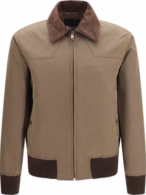 Brown Cotton Full-Length Jacket