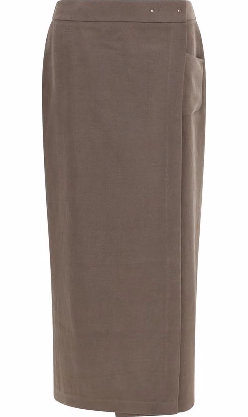 Giorgio Armani Brown Silk Long Skirt