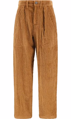 Brown Cotton Casual Pants