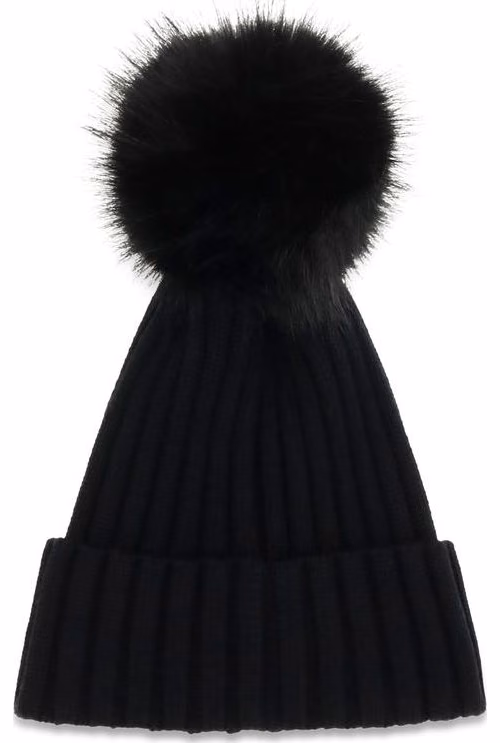 Moncler Black Wool Oves Aries Beanie