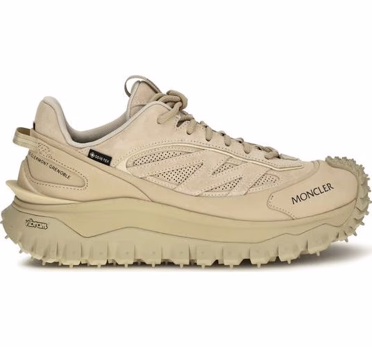 Moncler Beige Calf Leather Bos Taurus Athletic Sneakers