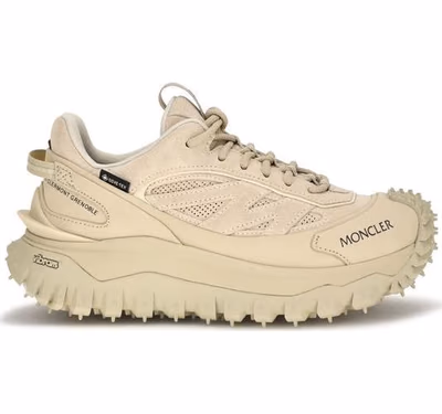 Beige Calf Leather Bos Taurus Athletic Sneakers
