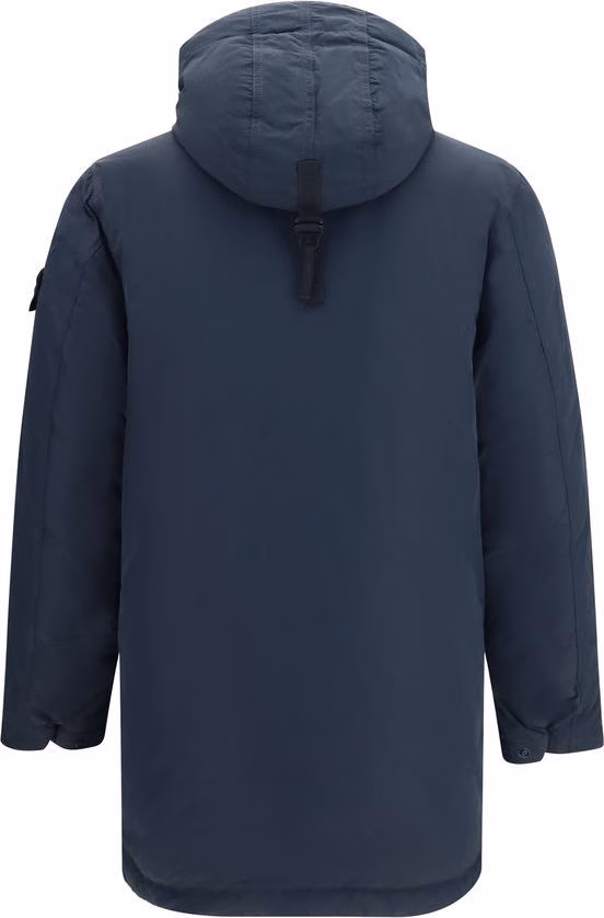 Stone Island Blue Polyester Coat