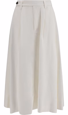 White Viscose Long Skirt