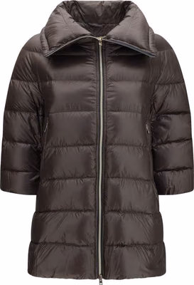 Gray Polyester Full-Length Jacket