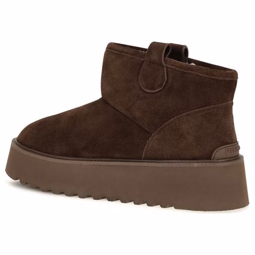 PINKO Brown Calf Leather Bos Taurus Flat Boots