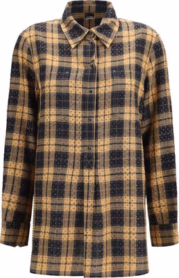 Beige Viscose Pattern Shirt