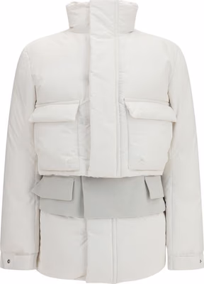 White Polyester Full-Length Jacket