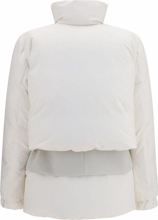 Sacai White Polyester Full-Length Jacket