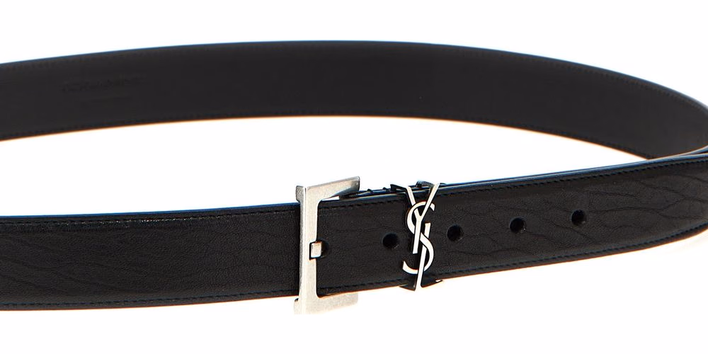 Saint Laurent Black Leather Regular Belt