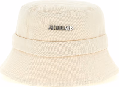 Beige Cotton Bucket Hat