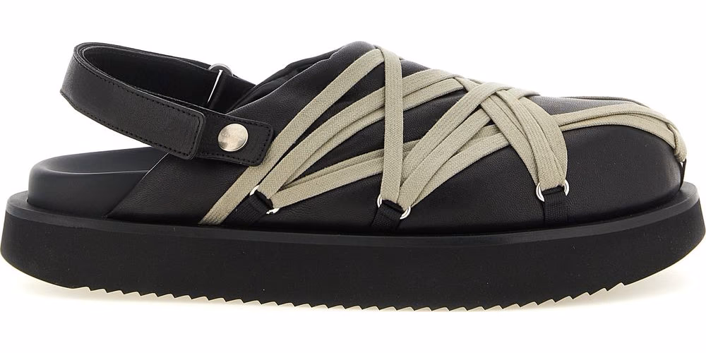 Rick Owens Black Ramie Mules