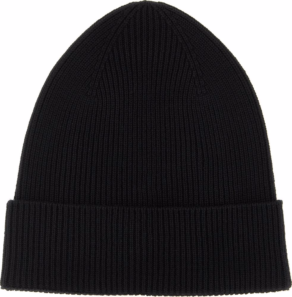 Moncler Black Virgin Wool Beanie
