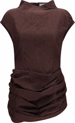 Brown Cotton Casual Dress