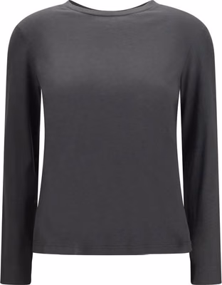 Gray Cotton Long Sleeve T-Shirt