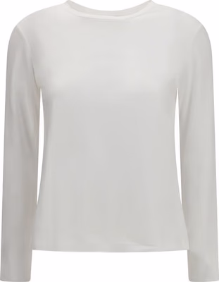 White Cotton Long Sleeve T-Shirt