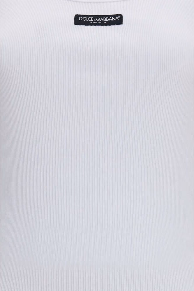 Dolce & Gabbana White Cotton Tank Tops