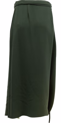 Women Silk Skirt in Dark Green