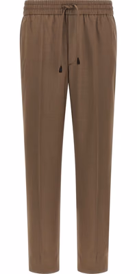 Brown Wool Casual Pants