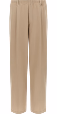 Beige Virgin Wool Casual Pants