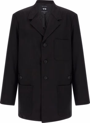 Black Wool Full-Length Jacket