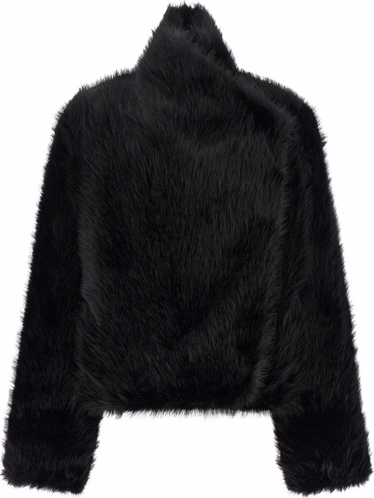 B&B COUTURE Black Polyester Full-Length Jacket