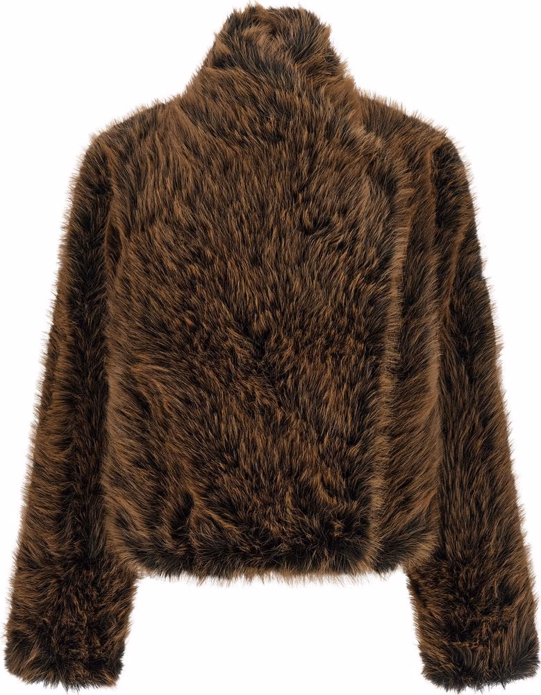 B&B COUTURE Brown Polyester Coat