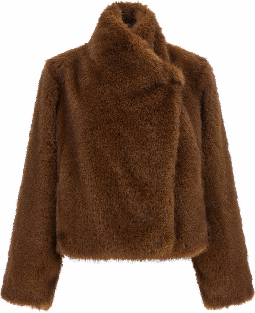 B&B COUTURE Brown Polyester Coat
