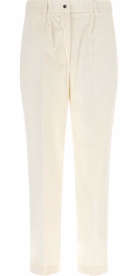 White Cotton Casual Pants